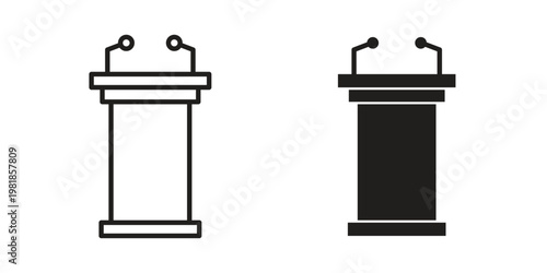 Lectern icon and symbol. Vector icon editable set