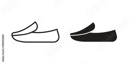 Loafer icon and symbol. Vector icon editable set