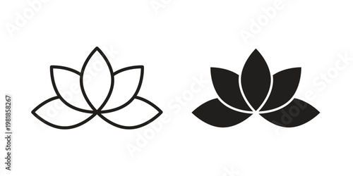 Lotus icon and symbol. Vector icon editable set