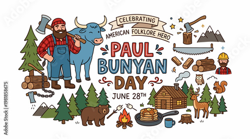 Paul Bunyan Day June 28th American Folklore Hero Celebration