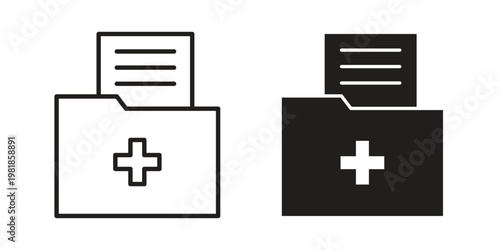Medical history icon and symbol. Vector icon editable set