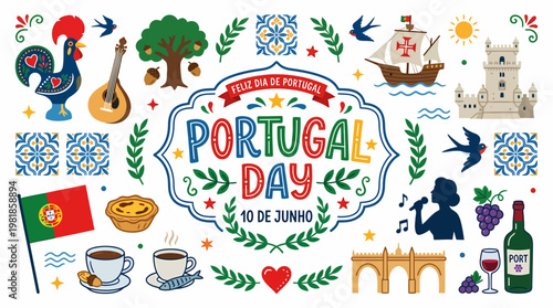 Portugal Day Celebration Vector Graphics