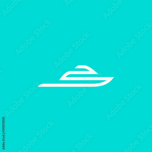 Minimal lineart yacht boat icon logo vector luxury feels graphic illustration design