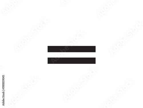 two parallel black bars minimalist symbol vector illustration