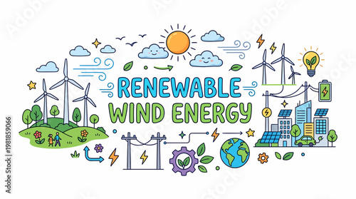 Renewable Wind Energy Concept - Clean Power Generation