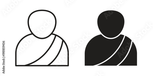 Monk icon and symbol. Vector icon editable set