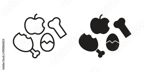 Organic waste icon and symbol. Vector icon editable set