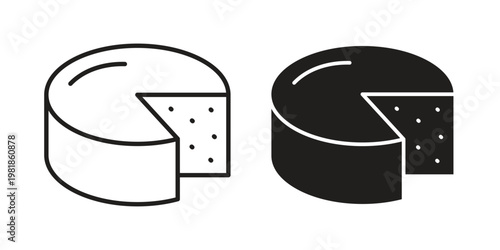 Parmesan icon and symbol. Vector icon editable set