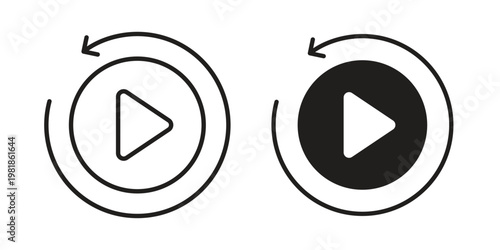 Playback icon and symbol. Vector icon editable set