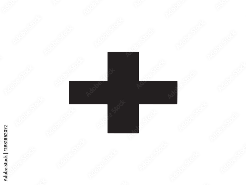 Obraz premium black plus sign symbol flat design vector illustration