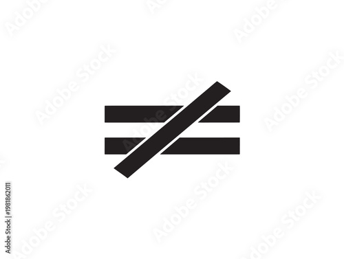 crossed out equal sign no symbol vector illustration flat design