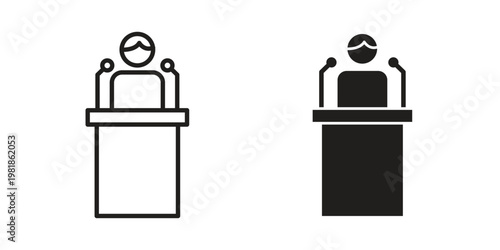Politician speaker icon and symbol. Vector icon editable set