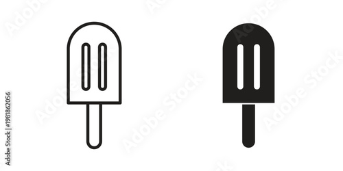 Popsicle icon and symbol. Vector icon editable set