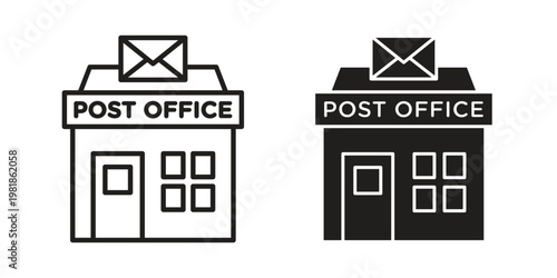 Post office icon and symbol. Vector icon editable set
