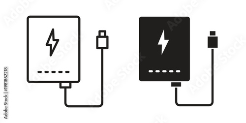 Power bank icon and symbol. Vector icon editable set