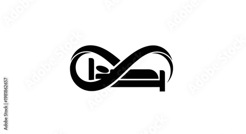 Infinity symbol with a bed.