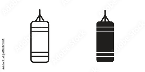 Punching bag icon and symbol. Vector icon editable set