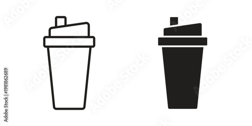 Protein shake icon and symbol. Vector icon editable set