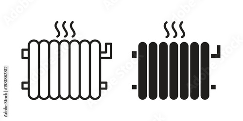 Radiator icon and symbol. Vector icon editable set