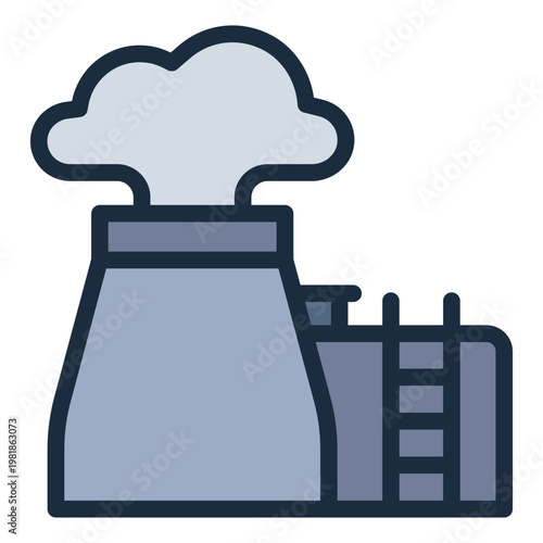 factory filled line icon. industrial plant. mass production. urban zone