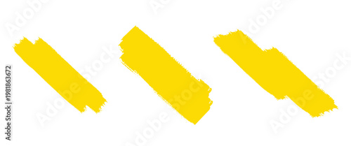 Yellow highlighter brush strokes for educational presentation emphasis and academic note marking