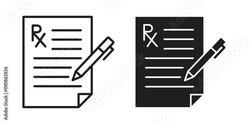 RX icon and symbol. Vector icon editable set