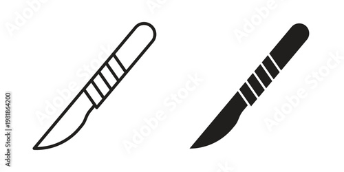 Scalpel icon and symbol. Vector icon editable set