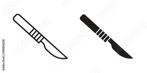 Scalpel icon and symbol. Vector icon editable set