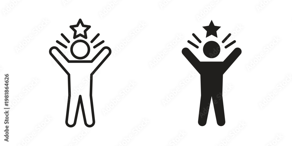 Fototapeta premium Self confidence icon and symbol. Vector icon editable set