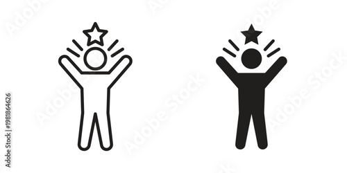 Self confidence icon and symbol. Vector icon editable set