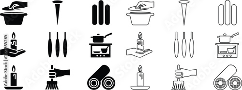 Collection of black and white depicting spa and massage treatments
