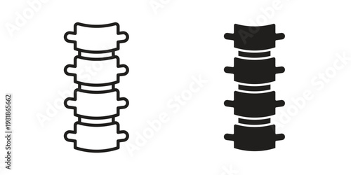 Spinal column icon and symbol. Vector icon editable set