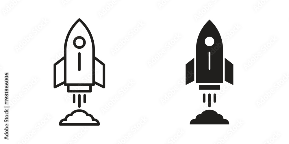 Naklejka premium Startup icon and symbol. Vector icon editable set