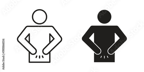 Stomachache icon and symbol. Vector icon editable set