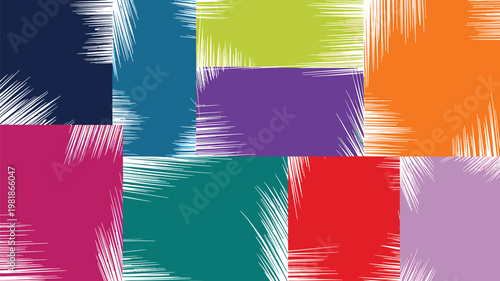 Colorful abstract background with textured rectangular blocks in a grid pattern