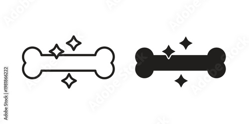 Strong healthy bones icon and symbol. Vector icon editable set