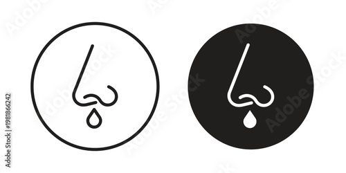 Stuffy nose icon and symbol. Vector icon editable set