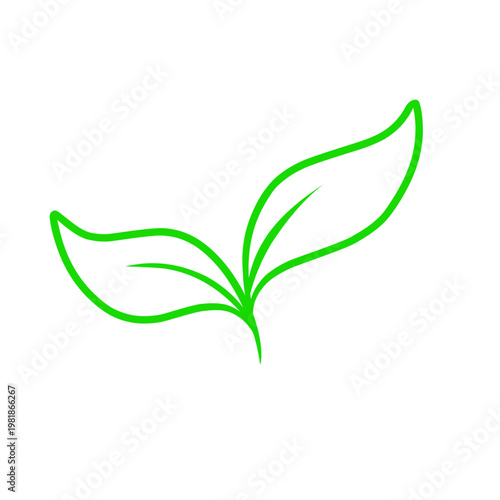 green leaf icon vector