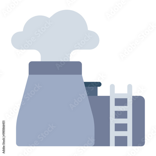 factory flat icon. industrial plant. mass production. urban zone