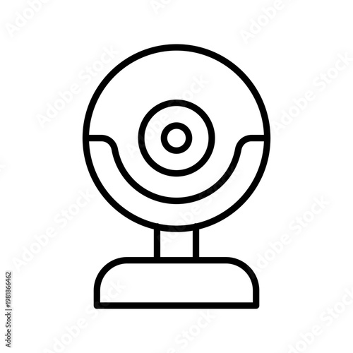 Computer webcam icon. Technology and computer peripheral line symbol. Black and white.