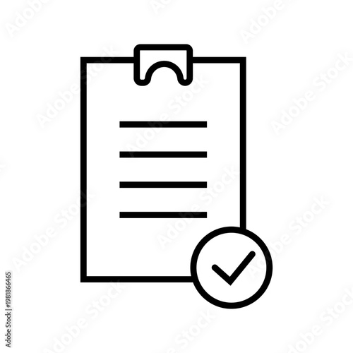 Contract confirmation icon. Business and contracts line symbol. Black and white.