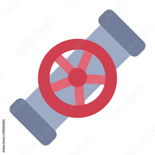 valve flat icon. flow control. pipe fitting. plumbing system.