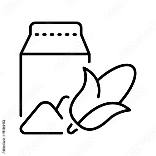 Corn starch icon. Food and thickener line symbol. Black and white.