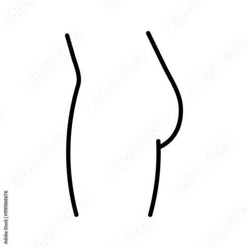 Gluteus muscle icon. Healthcare and anatomy line symbol. Black and white.