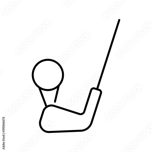 Golf club icon. Sports and golf line symbol. Black and white.