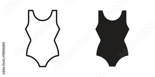 Swimsuit icon and symbol. Vector icon editable set