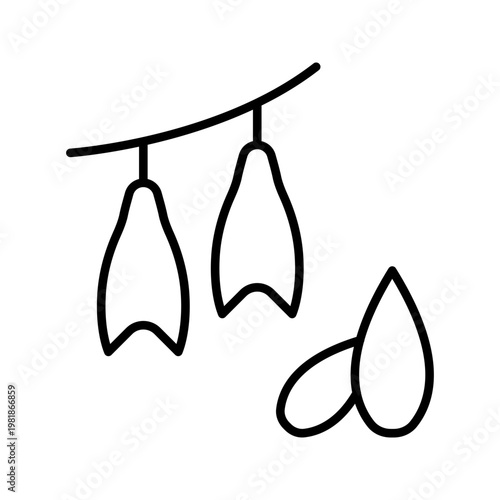 Oat grain icon. Food and grains line symbol. Black and white.