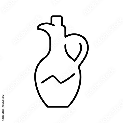 Olive oil icon. Food and cooking oil line symbol. Black and white.