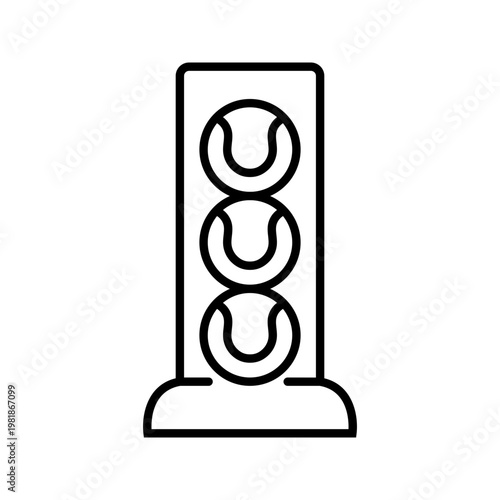 Tennis ball machine icon. Sports and tennis equipment line symbol. Black and white.
