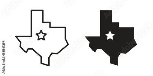 Texas icon and symbol. Vector icon editable set
